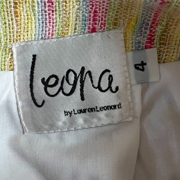 Leona by Lauren Leonard Women's Mini Skirt Textured Tweed Multicolor Size 4 - Picture 6 of 11